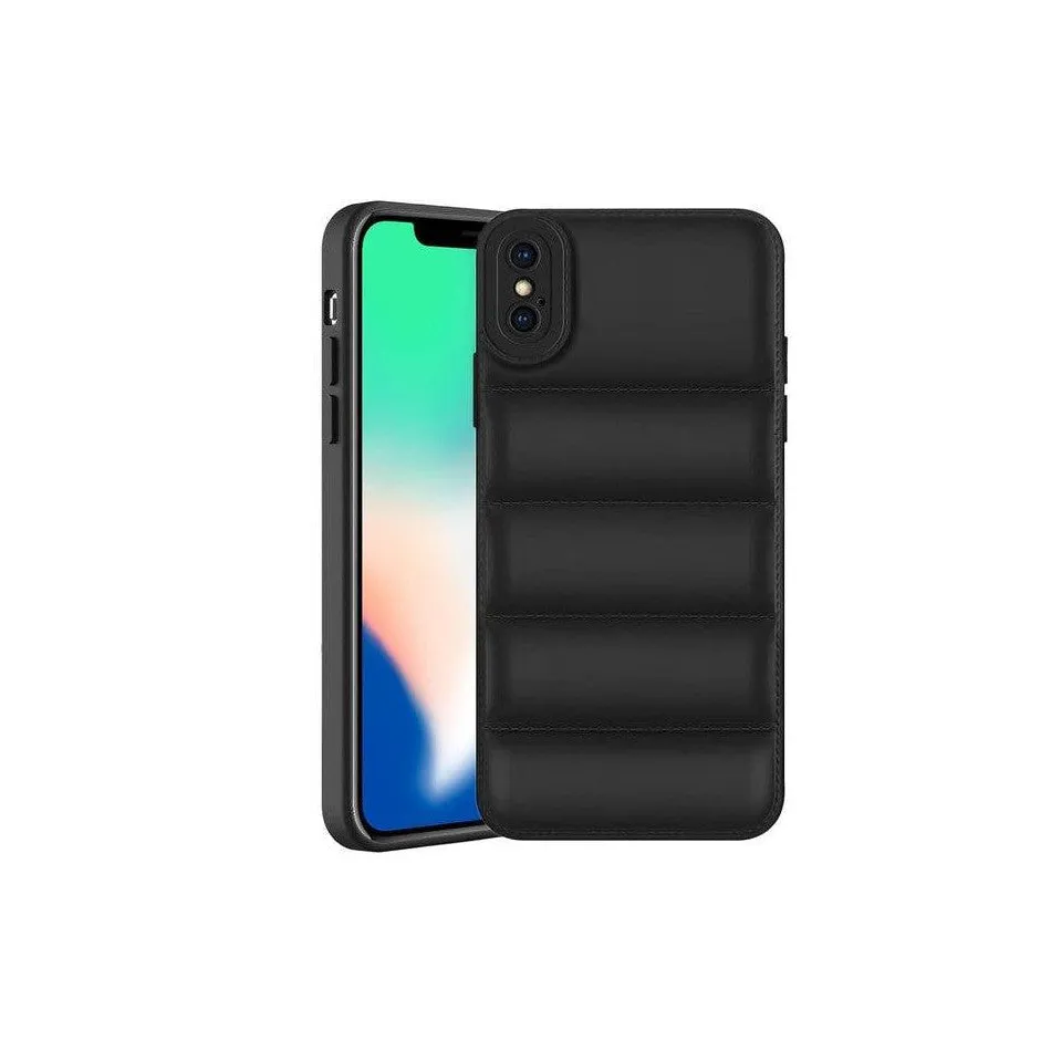 Soft Puffer Jacket Style Mobile Phone Case for iPhone XS Max - Black