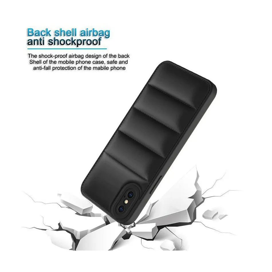 Soft Puffer Jacket Style Mobile Phone Case for iPhone XS Max - Black