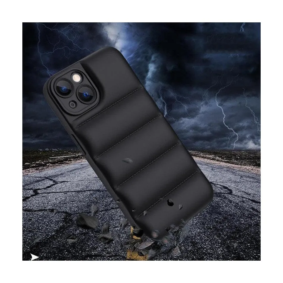 Soft Puffer Jacket Style Mobile Phone Case for iPhone XS Max - Black