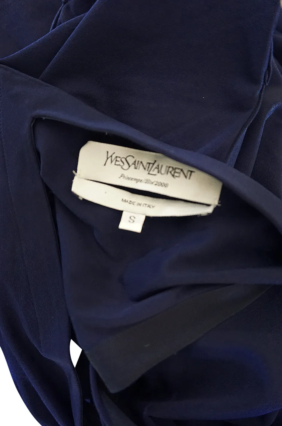 S/S 2008 Yves Saint Laurent Minimalist Navy "Bustle" Dress