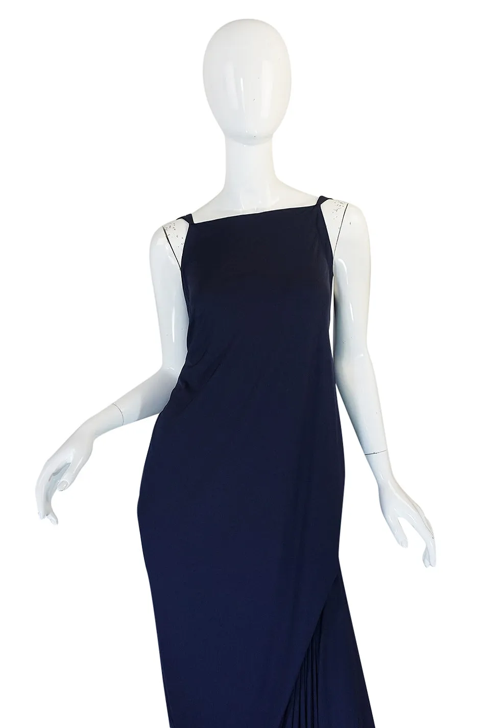 S/S 2008 Yves Saint Laurent Minimalist Navy "Bustle" Dress