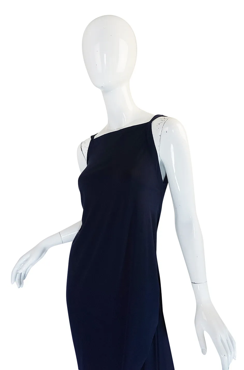 S/S 2008 Yves Saint Laurent Minimalist Navy "Bustle" Dress