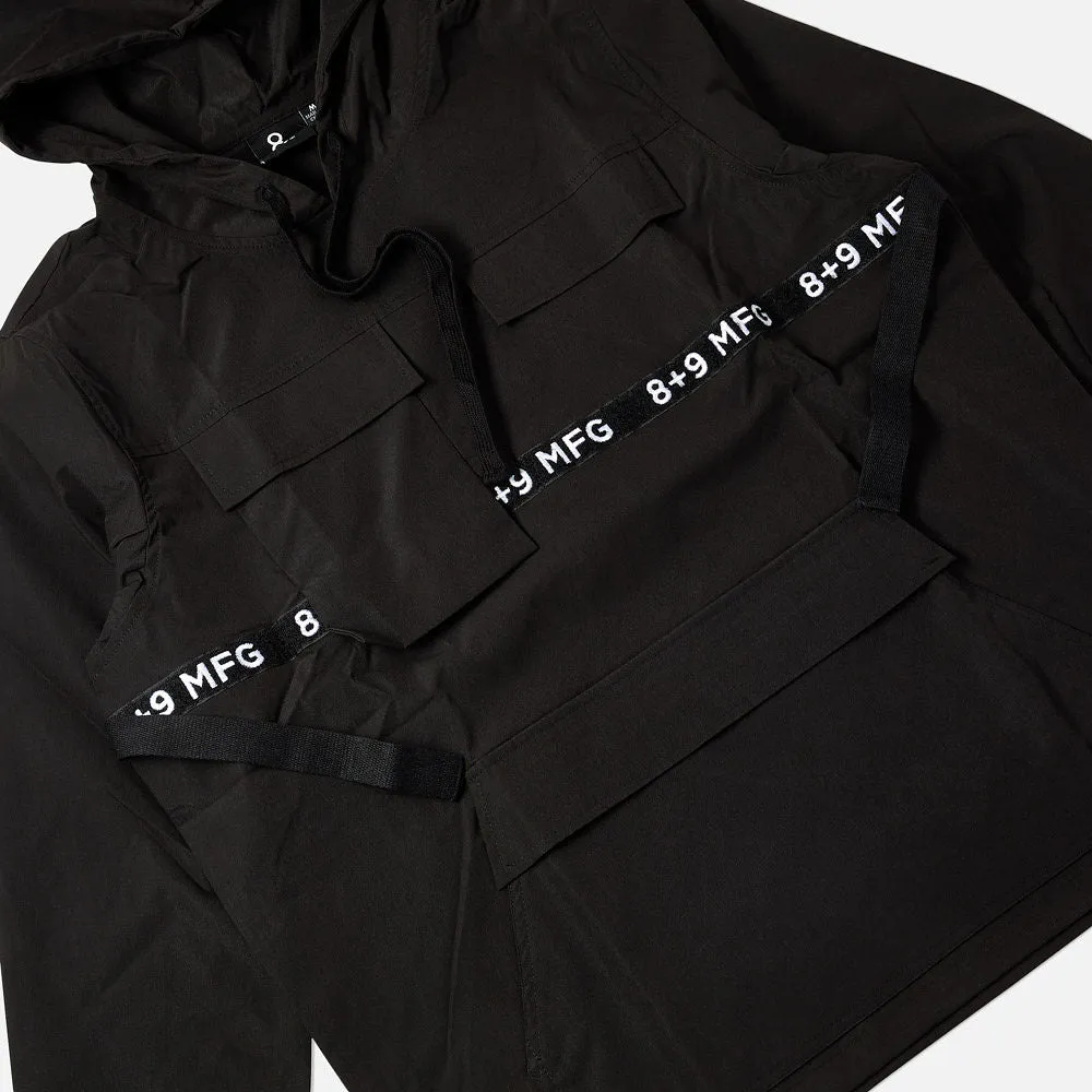 Strapped Up Rip Stop Utility Anorak Jacket Black