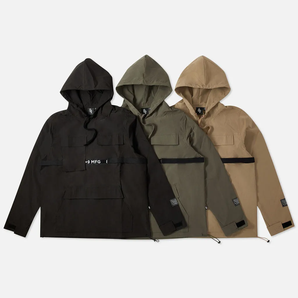 Strapped Up Rip Stop Utility Anorak Jacket Black