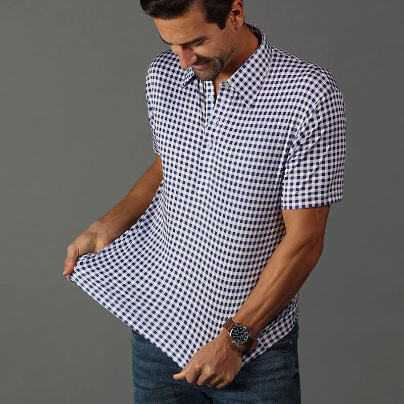 The Original Dress Collar Polo™ Navy Gingham