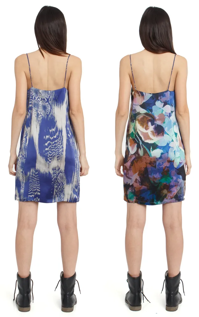 The Reversible Silk Slip   Venom Blue | Floral Abyss