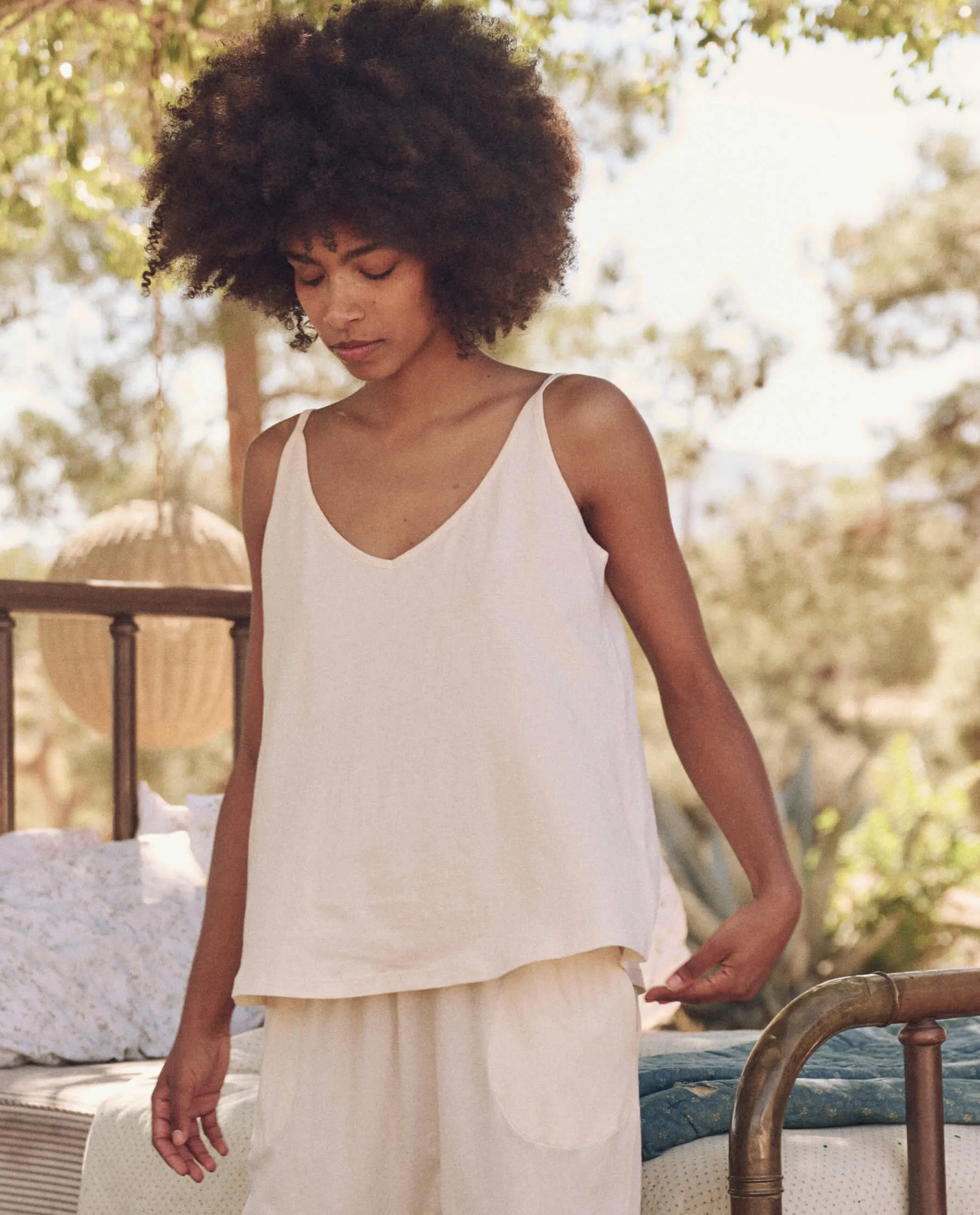 The Sleep Cami Tank. -- Washed White