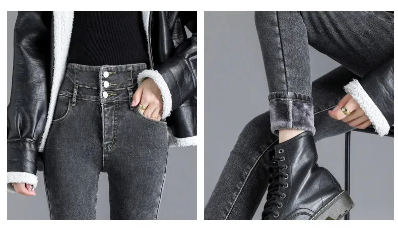 Thermal Winter Thick Fleece High-waist Warm Skinny