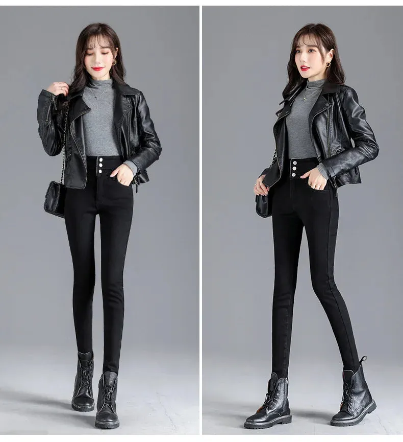 Thermal Winter Thick Fleece High-waist Warm Skinny