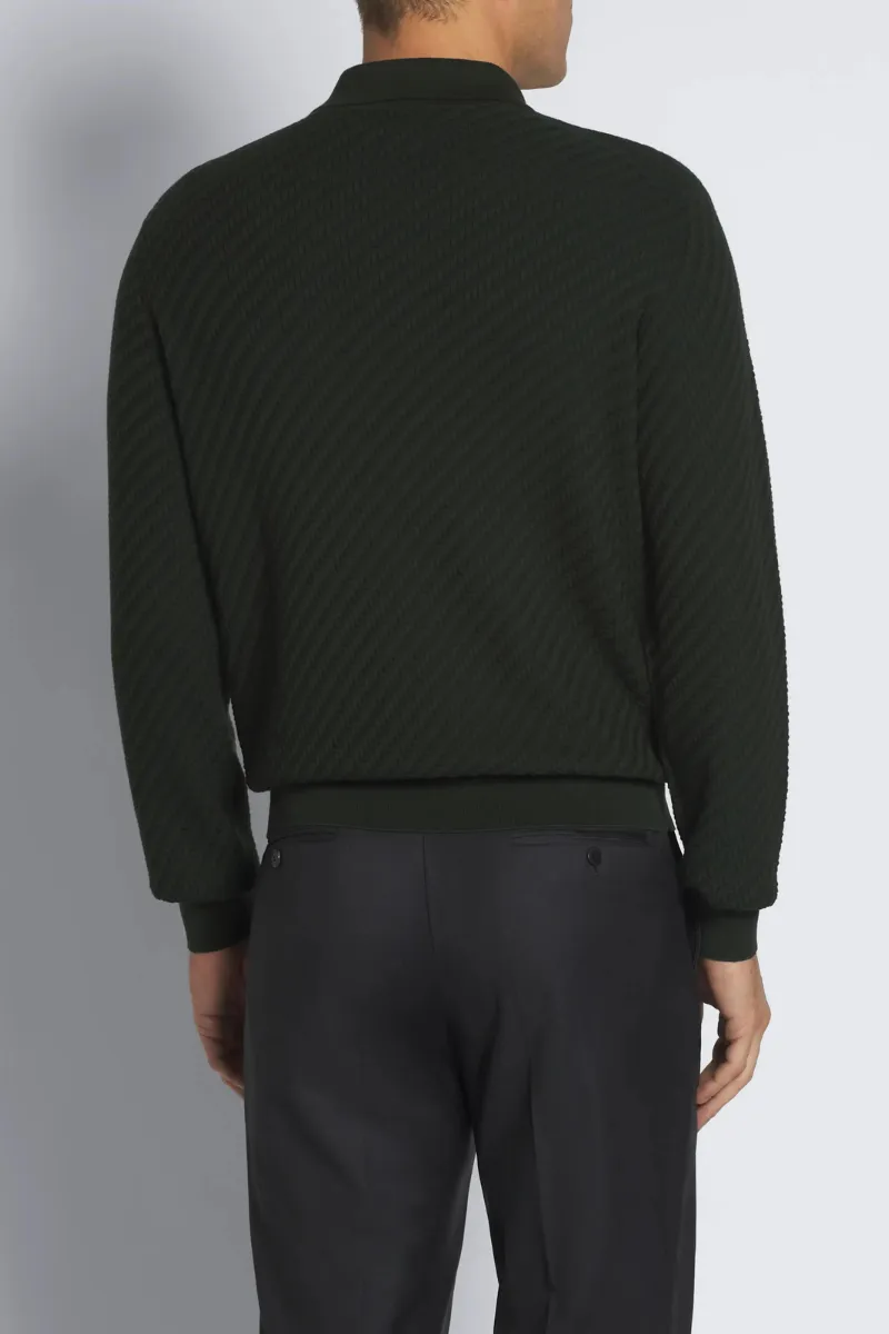 Trama Weave Polo Sweater