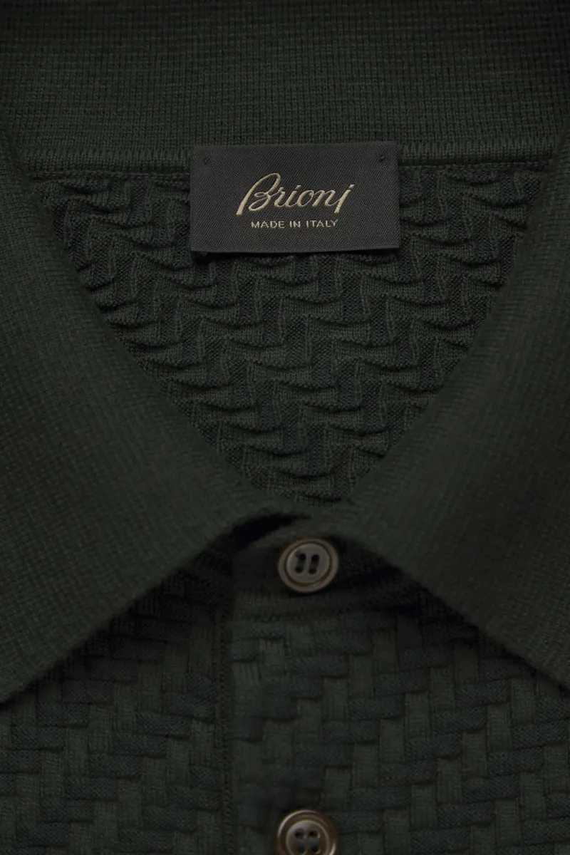 Trama Weave Polo Sweater