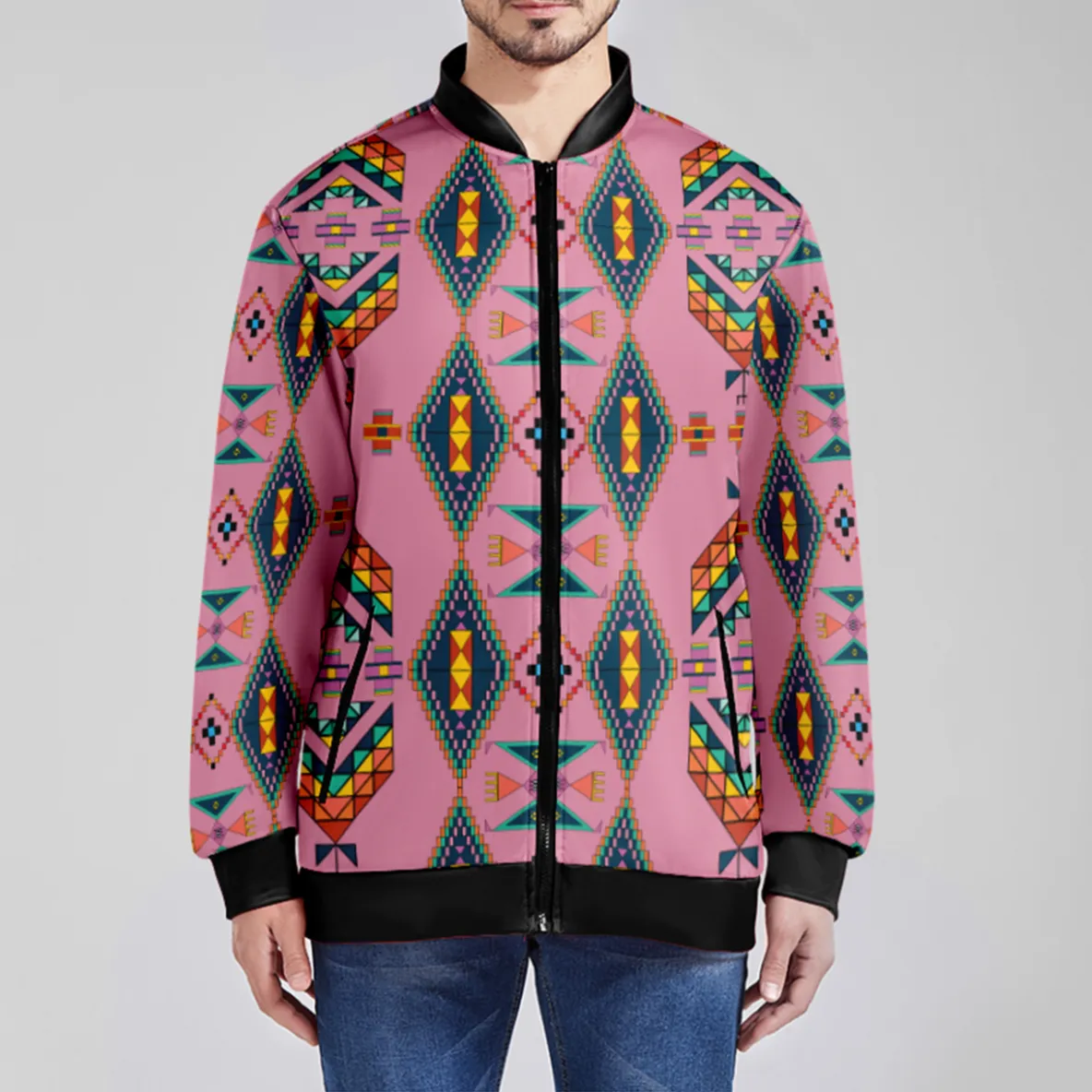 Travois Tipi Dusky Sunset Zippered Collared Lightweight Jacket