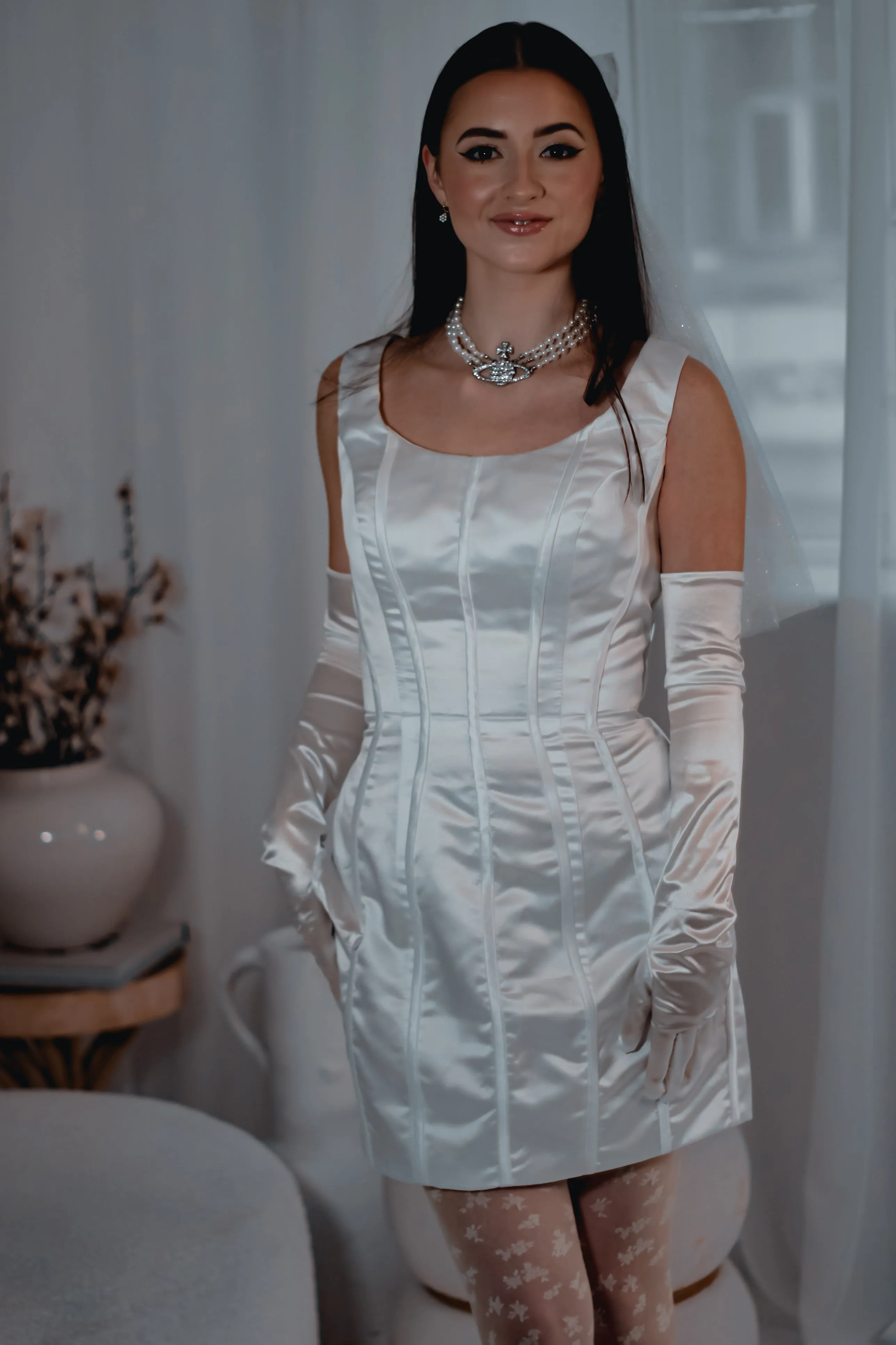 Try at Home -  Kylie Mini Satin Wedding Dress