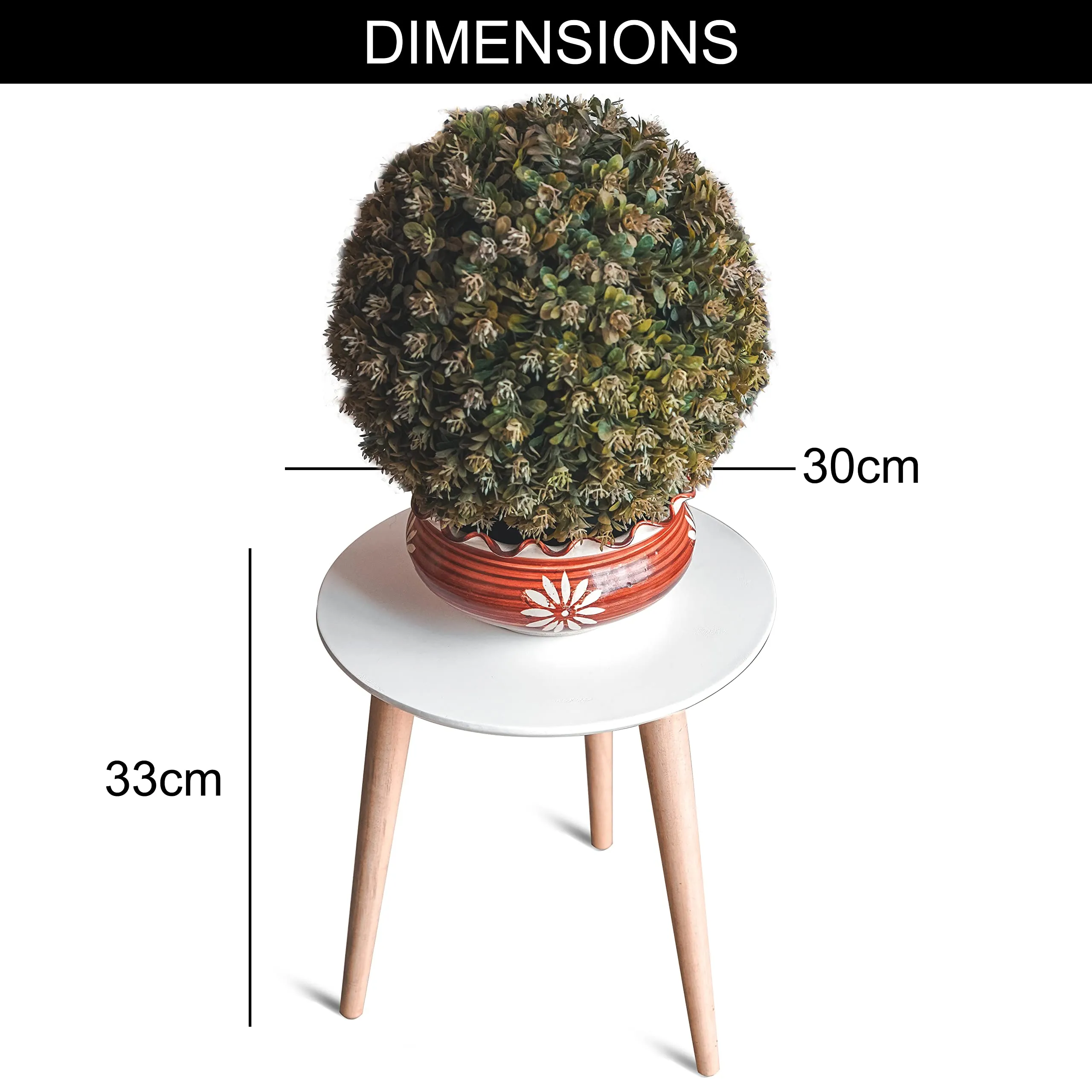 UHUD CRAFTS Wooden Side Table Multi Purpose End Table, Coffee Table for Living Room Balcony Furniture Table Round Shape