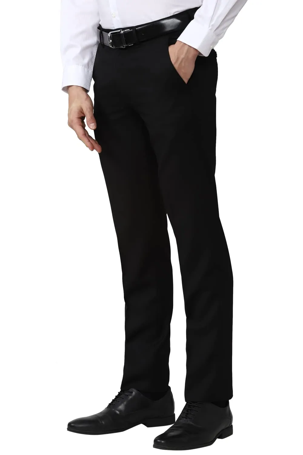 Van Heusen Men's Slim Pants (VHTFFSLBR18366_Black_36)