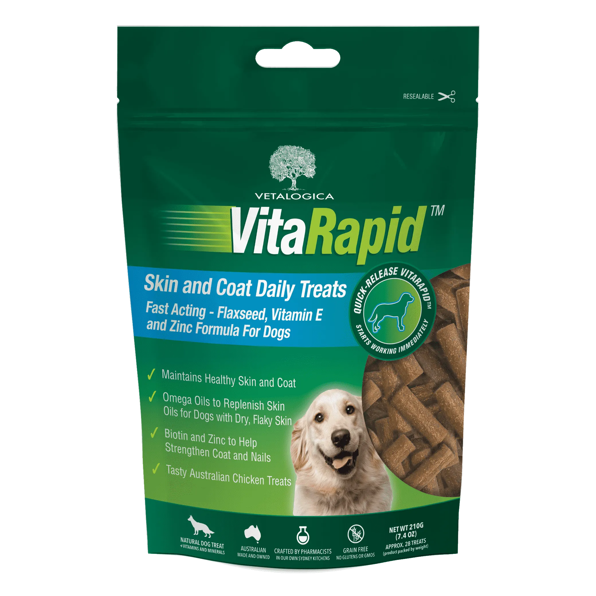 VitaRapid® Skin & Coat Daily Treats For Dogs - 210g