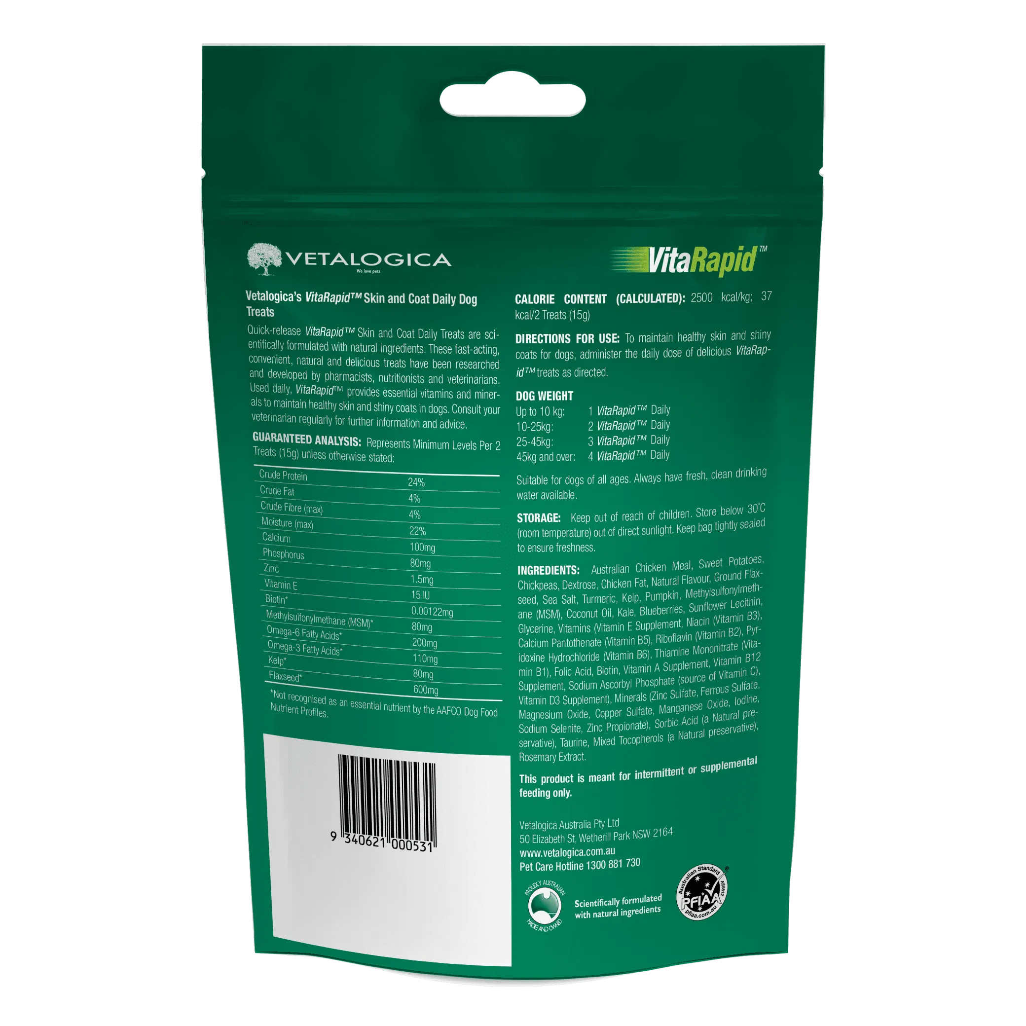 VitaRapid® Skin & Coat Daily Treats For Dogs - 210g