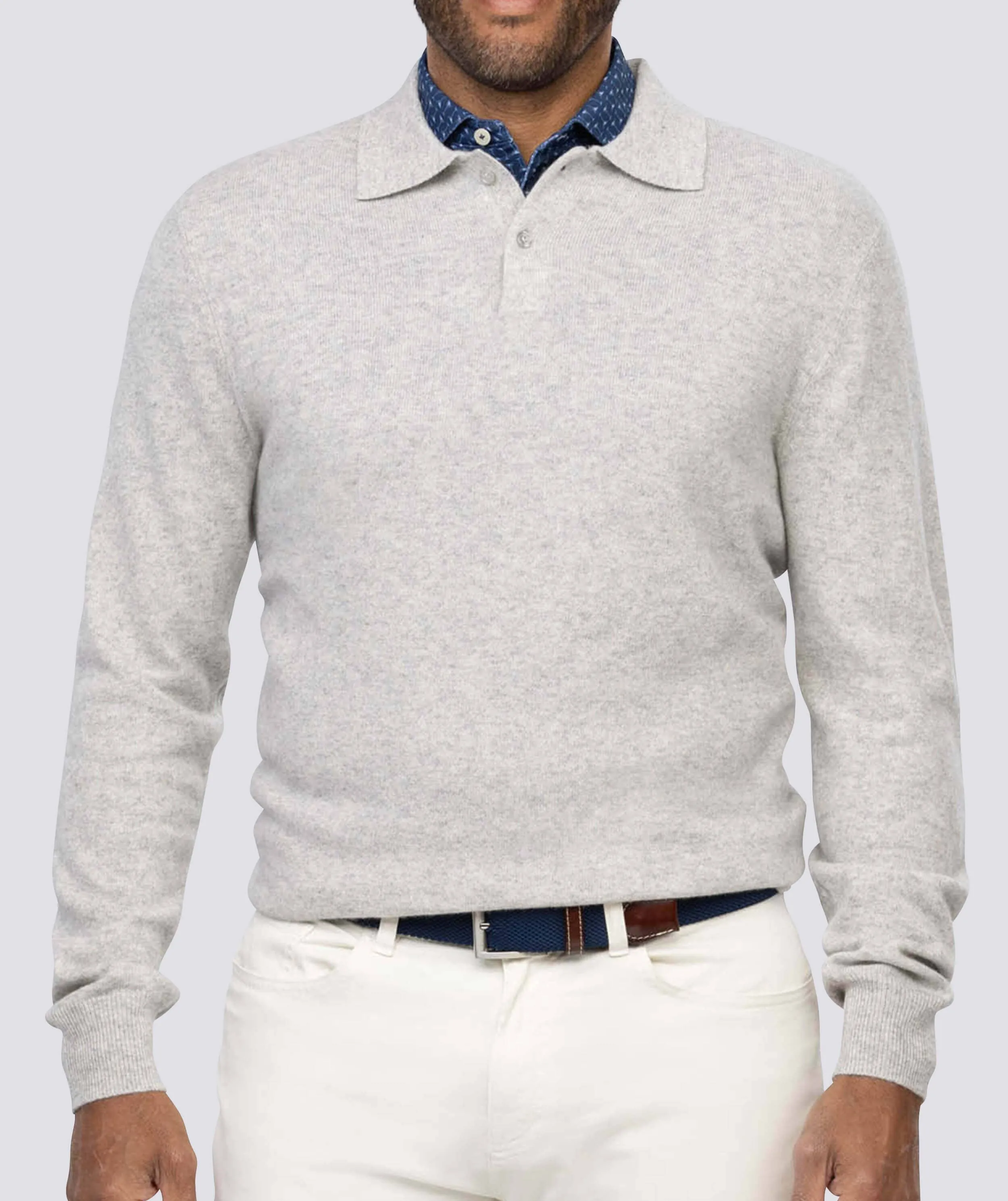 Wade 2-Button Cashmere Polo Sweater