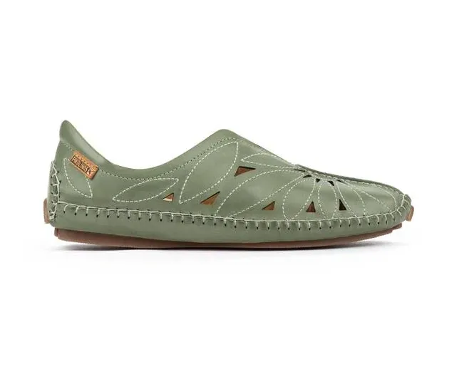 Women's Pikolinos Jerez Leather Moccasin Color: Mint Green