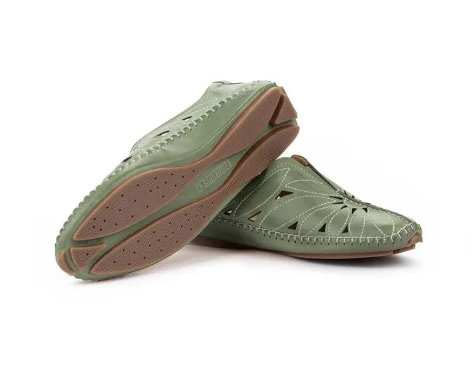 Women's Pikolinos Jerez Leather Moccasin Color: Mint Green