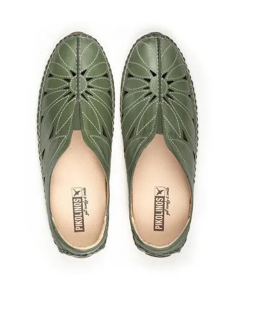 Women's Pikolinos Jerez Leather Moccasin Color: Mint Green