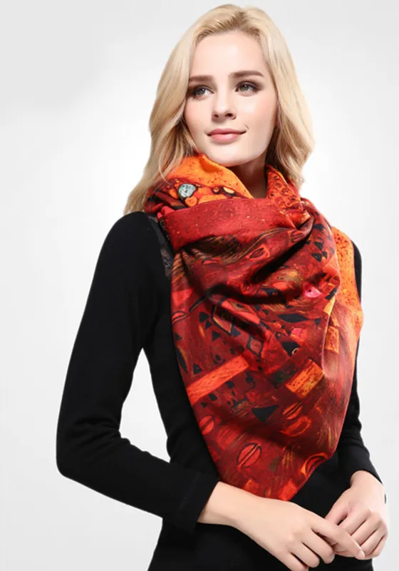 Wool Print Cashmere Scarf