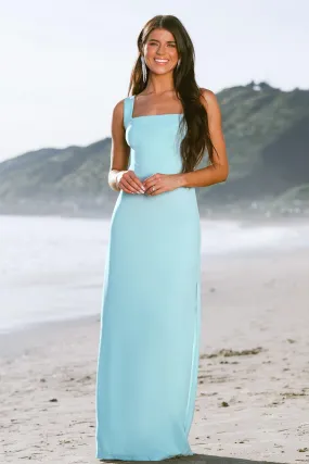 X Madison Beach Wedding Something Blue Side Slit Maxi Dress